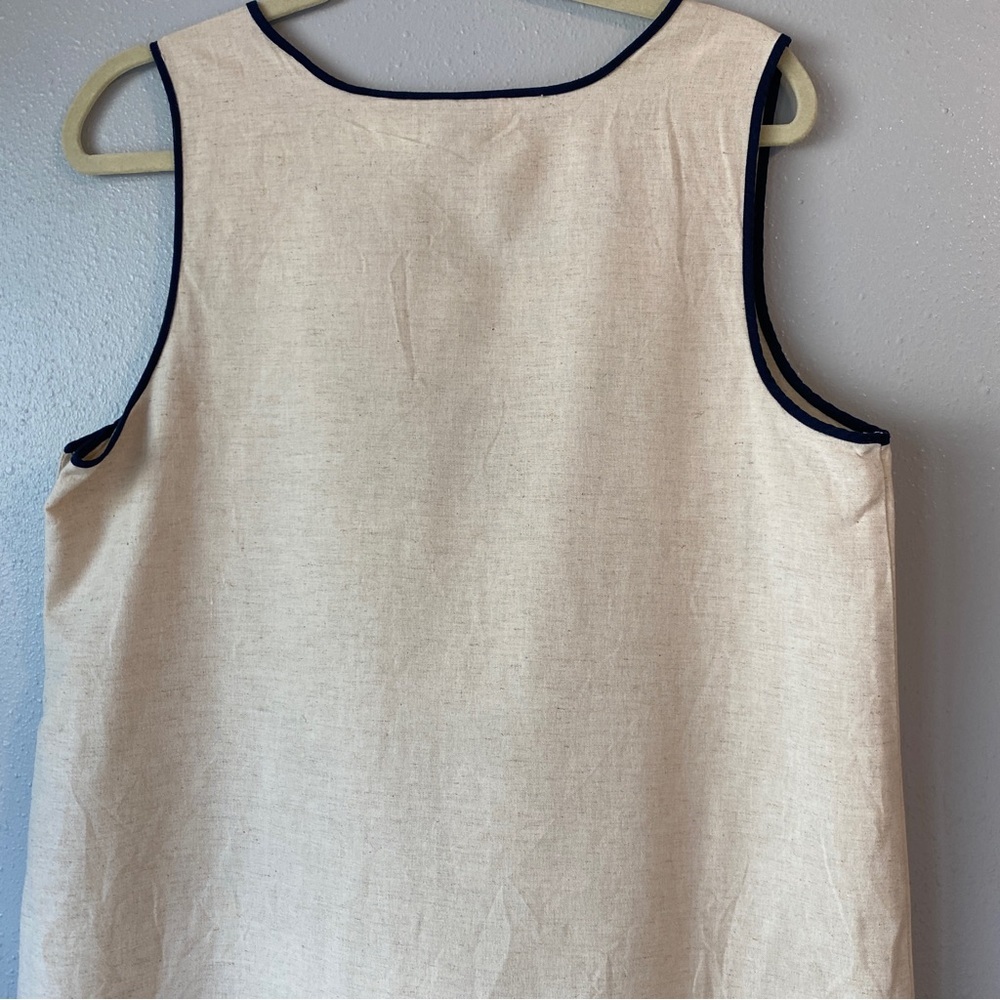 Lemon Grass Linen Blend Nautical Maxi Dress Size M - Picture 9 of 10